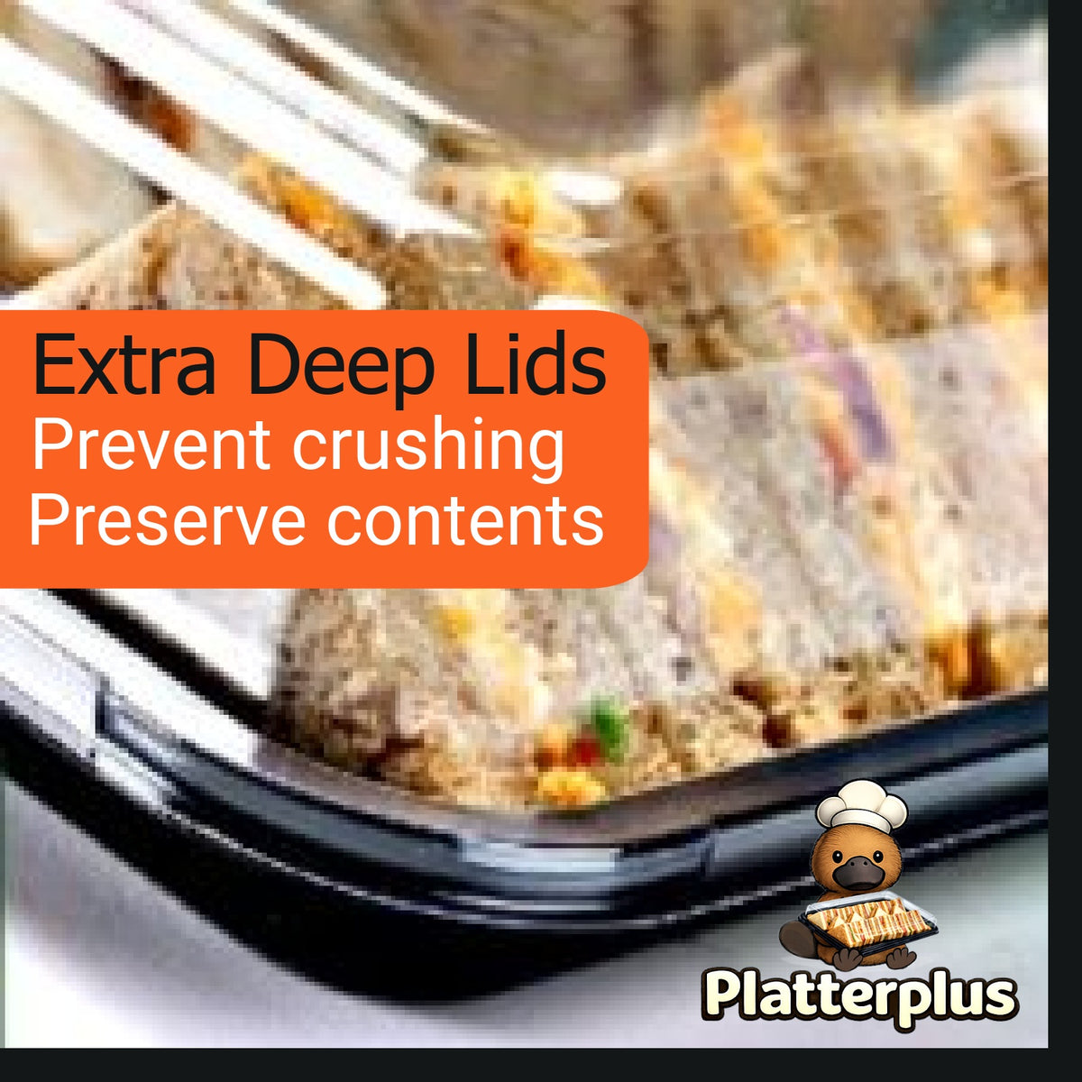 Platterplus 5 Large Sandwich Platter Trays + 5 Extra Deep Lids