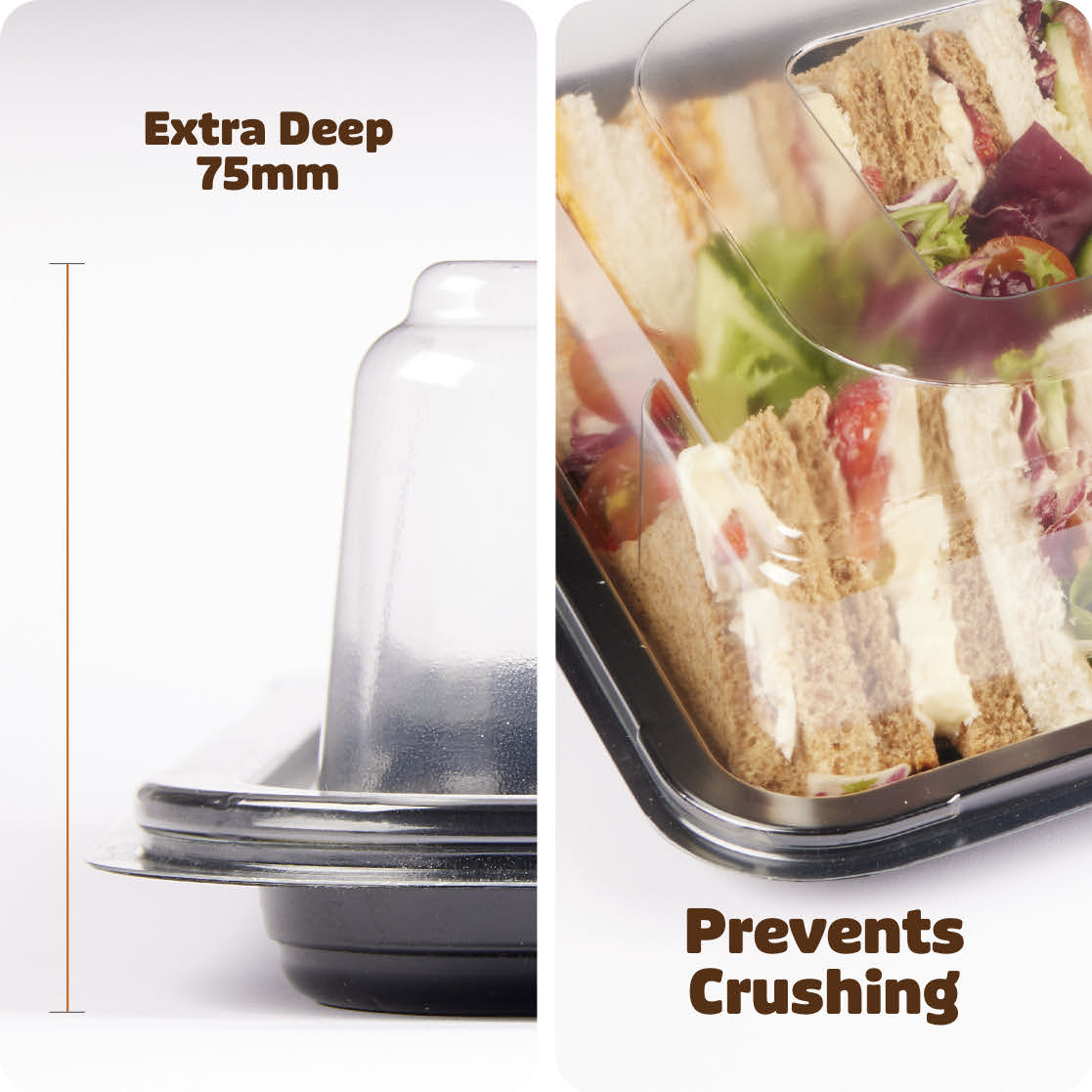 Platterplus 10 Large Sandwich Platter Trays + 10 Extra Deep Lids
