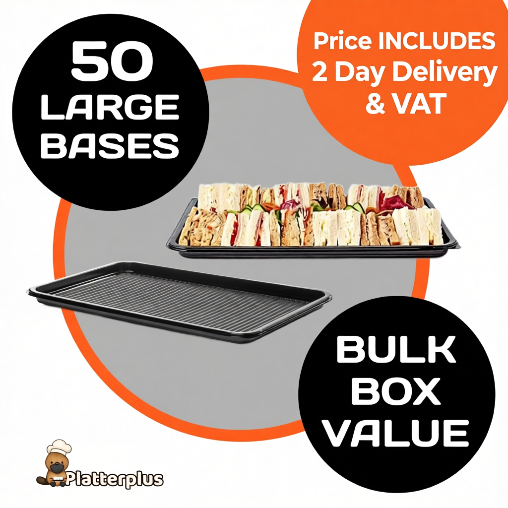50 Large Platter Bases - (450mm x 310mm ) Use on their own or with Platterplus Large Platter Lids