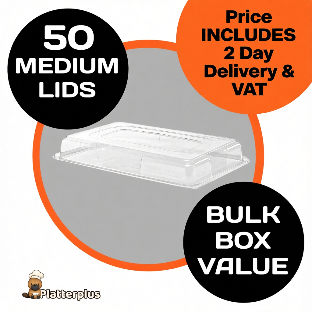 50 Medium Platter Lids (390mm x 270mm)- For use with Platterplus Medium Platter Bases
