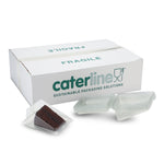 Set of 100 Platterplus cake wedge packs with hinged lids, 110mm long, 85mm wide, and 60mm deep for cake storage.
