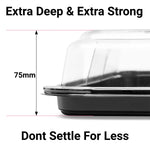 Platterplus large serving platter trays with extra-large lids and a free 6-cavity tray, perfect for food presentation and storage.